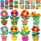 24-Piece Spring Flower Craft Kit for Kids – DIY Make Your Own Flower Pot Art Set, Hanging Ornaments for Preschool, Classroom, and Home Activities